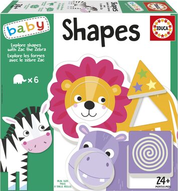 Educa Baby vkladačka Preskúmaj tvary so zebrou Zakem / 6x2 dieliky / od 2 rokov
