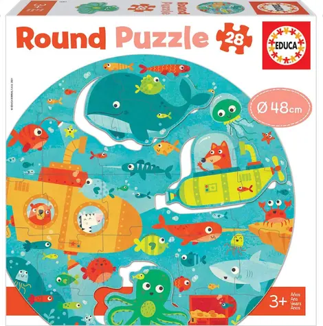 Educa Okrúhle puzzle Hlbiny mora / 28 dielikov / od 3 rokov