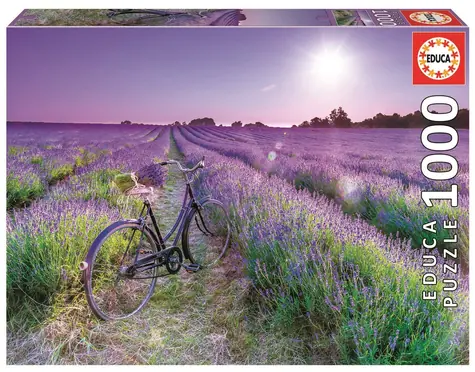 Educa Puzzle Bicykel v levanduľovom poli / 1000 dielikov / od 11 rokov
