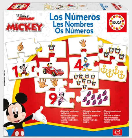 Educa Puzzle Mickey a priatelia: Počítanie / 10x4 dielikov / od 3 rokov