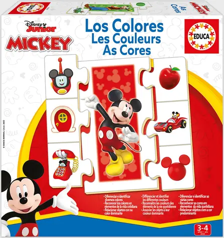 Educa Puzzle Mickey a priatelia: Učíme sa farby / 6x7 dielikov / od 3 rokov