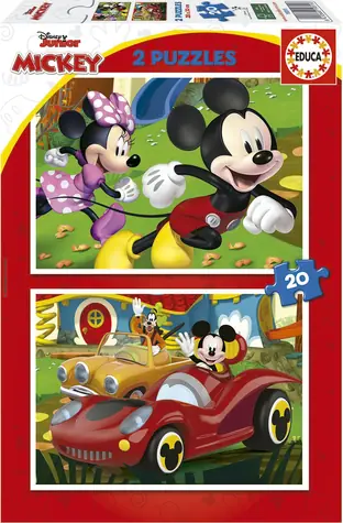 Educa Puzzle Mickey Mouse: Zábavný park / 2x20 dielikov / od 3 rokov