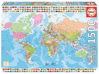 Educa Puzzle Politická mapa sveta / 1500 dielikov / od 14 rokov