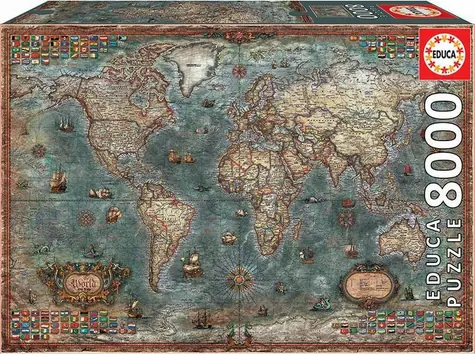 Educa Puzzle Politická mapa sveta / 8000 dielikov / od 14 rokov