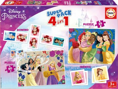 Educa Súbor hier Disney princeznej 4v1 / od 3 rokov