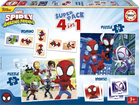 Educa Súbor hier Spidey a jeho úžasní priatelia 4v1 / od 3 rokov