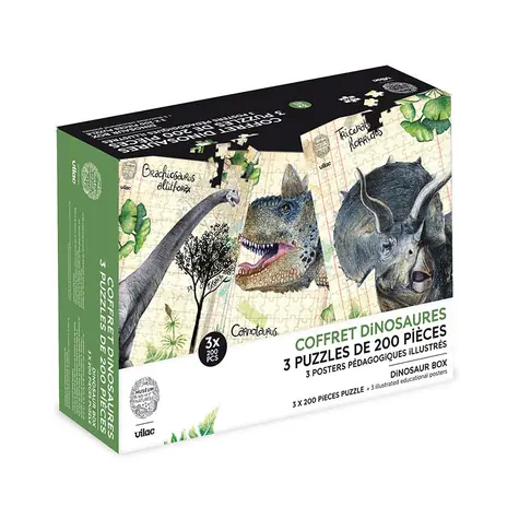Vilac Sada 3 puzzle dinosaurov / od 5 rokov