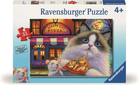 Ravensburger Puzzle: Pizza pre mačku - rozmanitosť chutí / 35 dielikov / od 3 rokov
