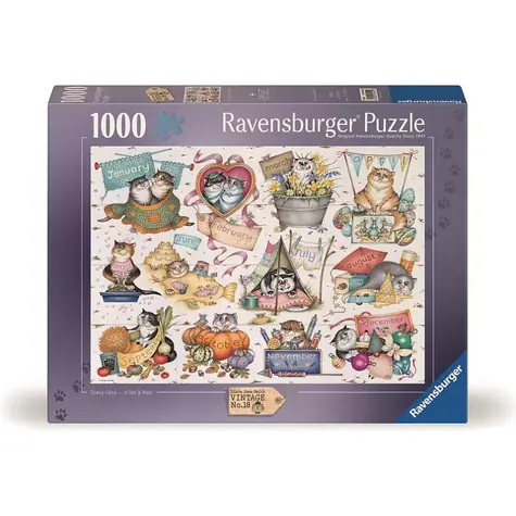 Ravensburger Puzzle: Mačacie kalendár / 1000 dielikov / od 14 rokov