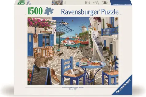 Ravensburger Puzzle: Mačky na Mykonose / 1500 dielikov / od 14 rokov