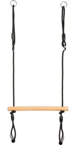 Small Foot Trapézová hojdačka s gymnastickými kruhmi Black Line / od 3 rokov