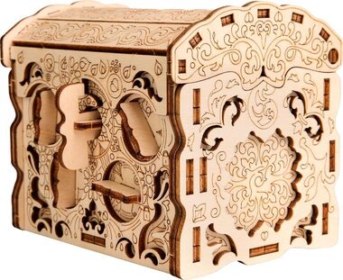 EscapeWelt 3D drevená skladačka hlavolamu Secret Treasure Box / Obtiažnosť: ľahká / od 14 rokov