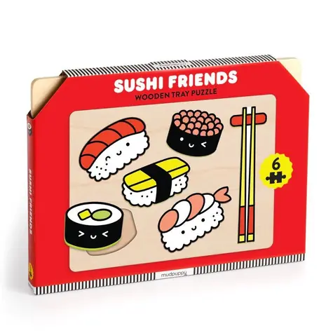 Mudpuppy Drevené puzzle: Priatelia sushi / 6 dielikov / od 1 roka