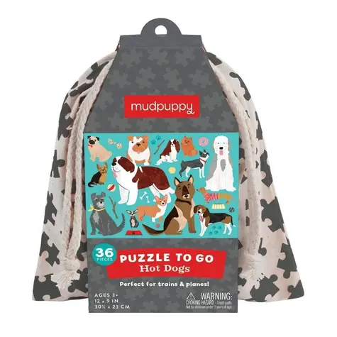 Mudpuppy Puzzle Psy v látkovom vrecúšku / 36 dielikov / od 3 rokov