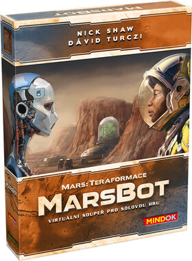 Mindok Mars: Teraformácia - Marsbot - rozšírenie 7 / dĺžka hry: 120 minút / počet hráčov: 1-5 / od 12 rokov