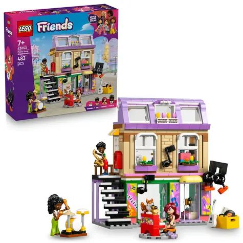 LEGO® Friends 42653 Obchod s hudobninami a byt / Počet dielikov: 483 / od 7 rokov