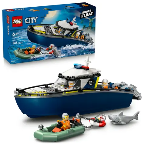 LEGO® City 60456 Naháňačka v policajnej lodi / Počet dielikov: 264 / od 6 rokov