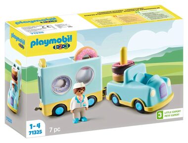Playmobil® Junior 71702 Bláznivý Donut Truck s funkciou ukladania a triedenia / Počet dielikov: 7 / od 1 roka