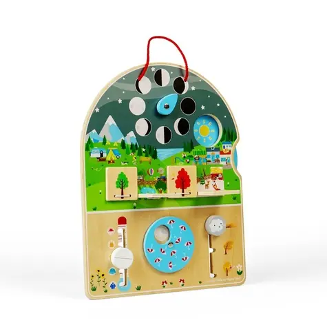 Bigjigs Toys Drevená motorická doska Počasie / od 2 rokov 