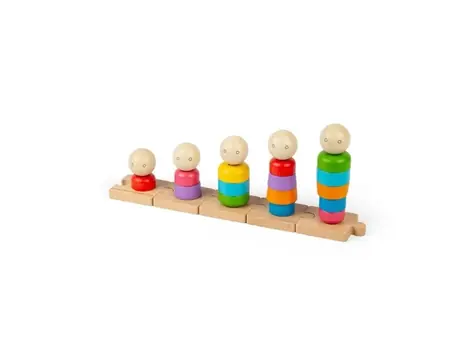 Bigjigs Toys Nasadzovanie Dúhová rodina / 25 dielikov / od 12 mesiacov