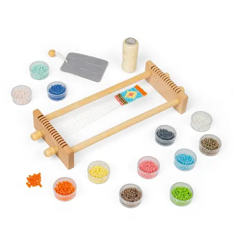 Bigjigs Toys Tkáčsky stav na korálky / od 3 rokov