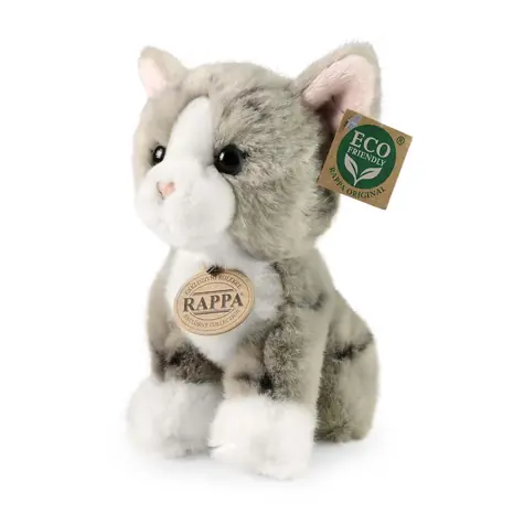 Rappa Plyšová mačka šedá 18 cm / ECO-FRIENDLY / od 0 rokov