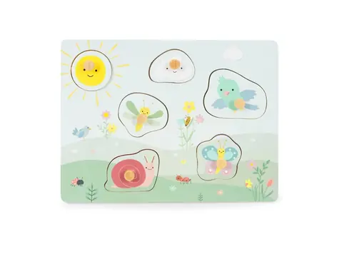 ECOTOYS Senzorická vkladačka Zvieratká na lúke / od 18 mesiacov