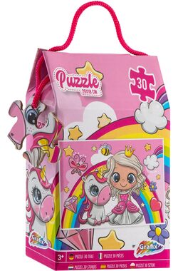GRAFIX Puzzle Princezná a jednorožec / 30 dielikov / od 3 rokov