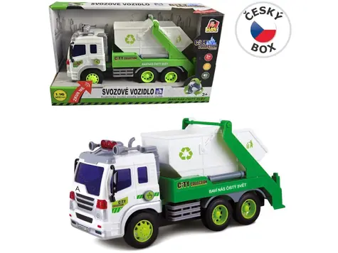 MaDe 12574 - Auto smetiarske na zotrvačník s kontajnerom