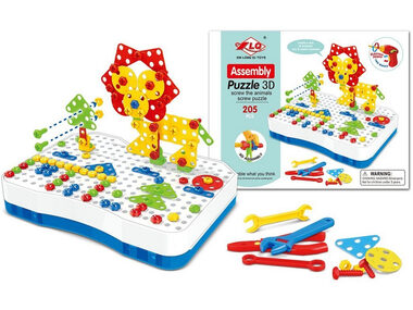 MaDe 10361 - Puzzle 3D na skrutkovanie, 40 motívov, 205 ks, na batérie