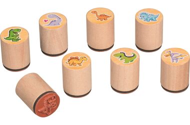 GOKI Drevené pečiatky - Dinosaurie mláďatá 1 ks (mix) / od 3 rokov