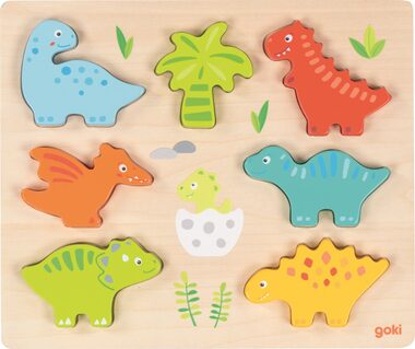 GOKI Drevená vkladačka Dinosaury / od 2 rokov