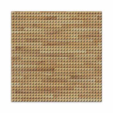 BRIXIES PLUS 225.002 Dizajnová podložka na stavanie - drevo 25,5 x 25,5 cm