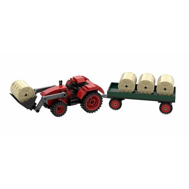 BRIXIES PLUS 222.202 Veľký traktor s nakladačom a prívesom