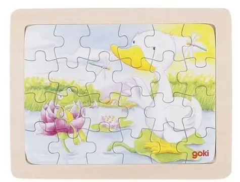 GOKI Drevené puzzle Kačička / 24 dielikov / od 3 rokov