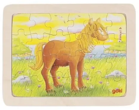 GOKI Drevené puzzle Koník / 24 dielikov / od 3 rokov