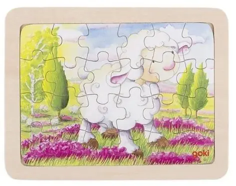 GOKI Drevené puzzle Ovečka / 24 dielikov / od 3 rokov