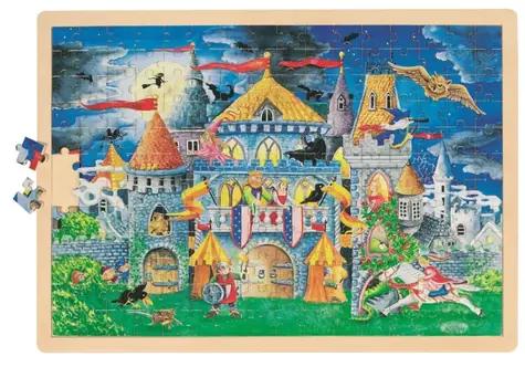GOKI Drevené puzzle Rozprávková hodina / 192 dielikov / od 4 rokov