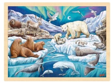 GOKI Drevené puzzle Polárna noc / 96 dielikov / od 3 rokov