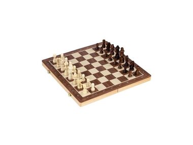 GOKI Drevený šach 2v1 magnetický / od 7 rokov / počet hráčov: 2