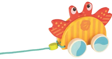 GOKI Drevený ťahací krab / od 12 mesiacov