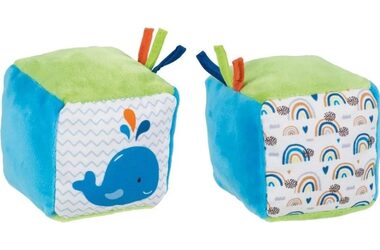 GOKI Látková kocka Veľryba a dúha / od 0 rokov