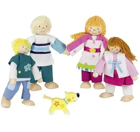 GOKI Bábiky Rodina so psíkom 5 ks / od 3 rokov