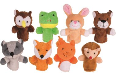 GOKI Sada prstových maňušiek Lesné zvieratká 8 ks / od 3 rokov