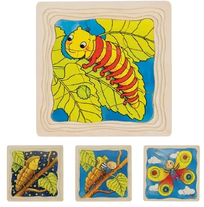 GOKI Vývojové drevené puzzle Motýľ / od 3 rokov