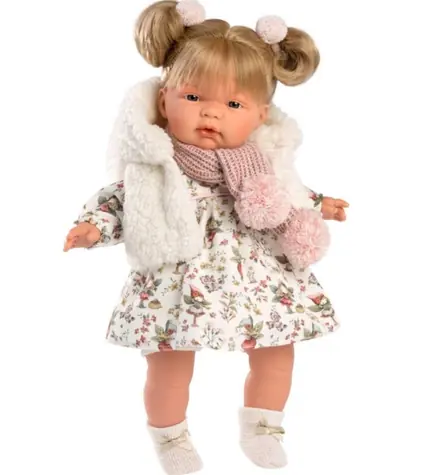 Llorens 38352 JOELLE - realistická bábika so zvukmi a mäkkým látkovým telom - 38 cm / od 3 rokov