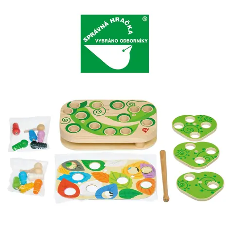 Lucy & Leo Chytanie húseník drevená motorická stolová hra s magnetmi / od 3 rokov