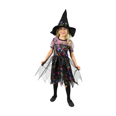 Rappa Detský kostým čarodejnice farebná (S)
