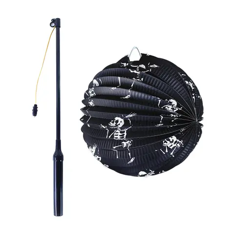 Rappa Lampión Halloween kostra 25 cm so svietiacou paličkou 50 cm