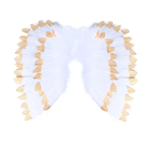 Rappa Anjelské krídla s perím bielo-zlatá